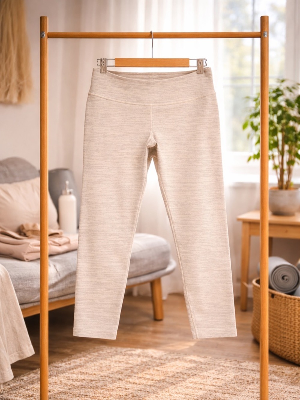 Outdoor Voices Exercise Leggings Cropped Cream Heather High Rise Pocket M